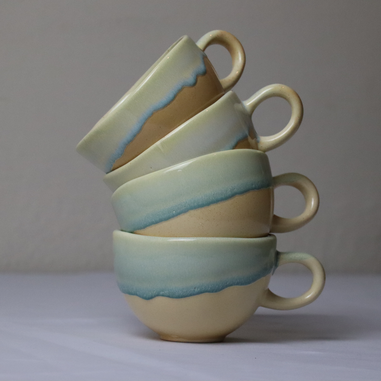 Praia 4er Set Tasse mit Untertasse und Kuchenteller