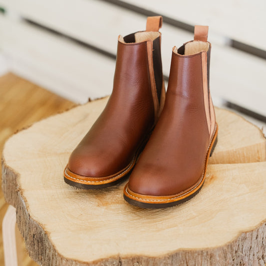Chelsea Boot "Alma" cognac / rosé nubuk